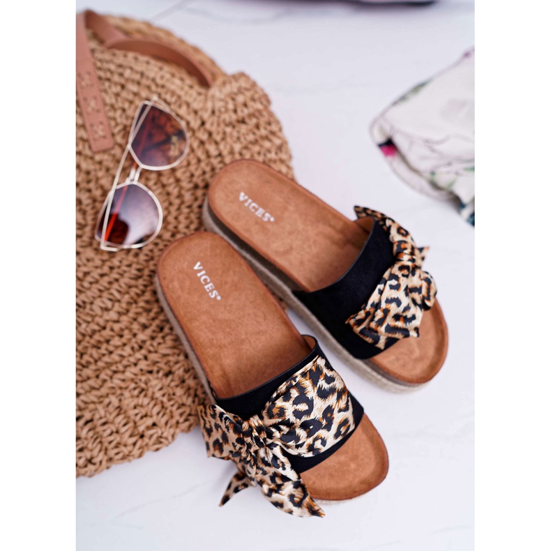 Zapatilla casa mujer Vices Black Leopard 6275 negro 1