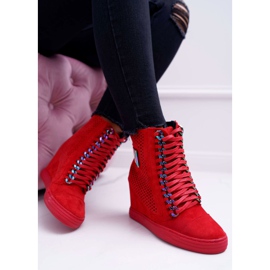 Zapatillas de Mujer Lu Boo Calado Suede Red Clamma rojo 3