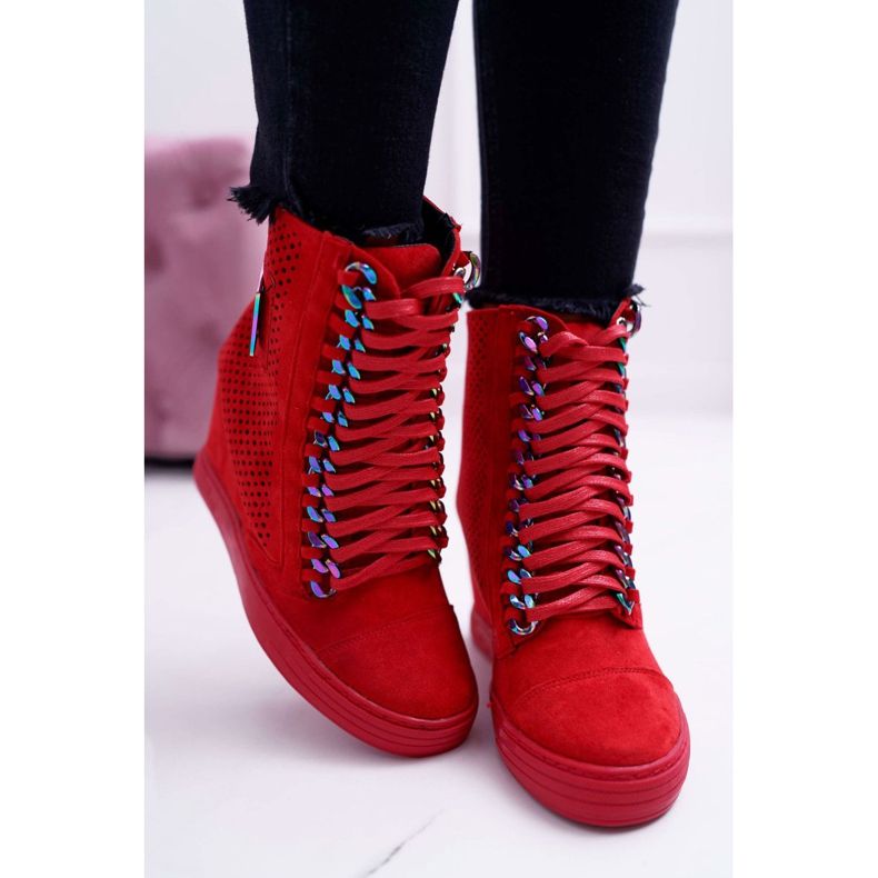 Zapatillas de Mujer Lu Boo Calado Suede Red Clamma rojo 2 Zapatillas de Mujer Lu Boo Calado Suede Red Clamma rojo 2