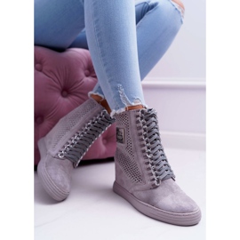 Zapatillas de Mujer Lu Boo Calado Suede Grey Clamma gris 3