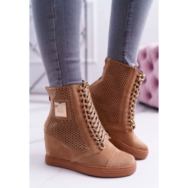 Zapatillas de Mujer Lu Boo Calado Suede Camel Clamma marrón 2 Zapatillas de Mujer Lu Boo Calado Suede Camel Clamma marrón 2