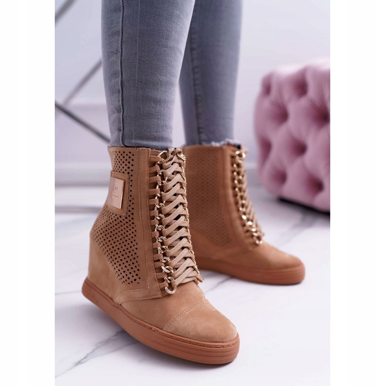 Zapatillas de Mujer Lu Boo Calado Suede Camel Clamma marrón 1 Zapatillas de Mujer Lu Boo Calado Suede Camel Clamma marrón 1