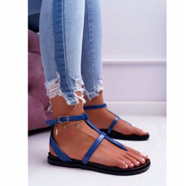 Sandalias Lu Boo Roman women, Japanese Lento Azul marino 5