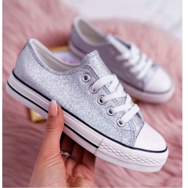 FRROCK Zapatillas deportivas para niños pequeños Brocade Silver Misty gris 3