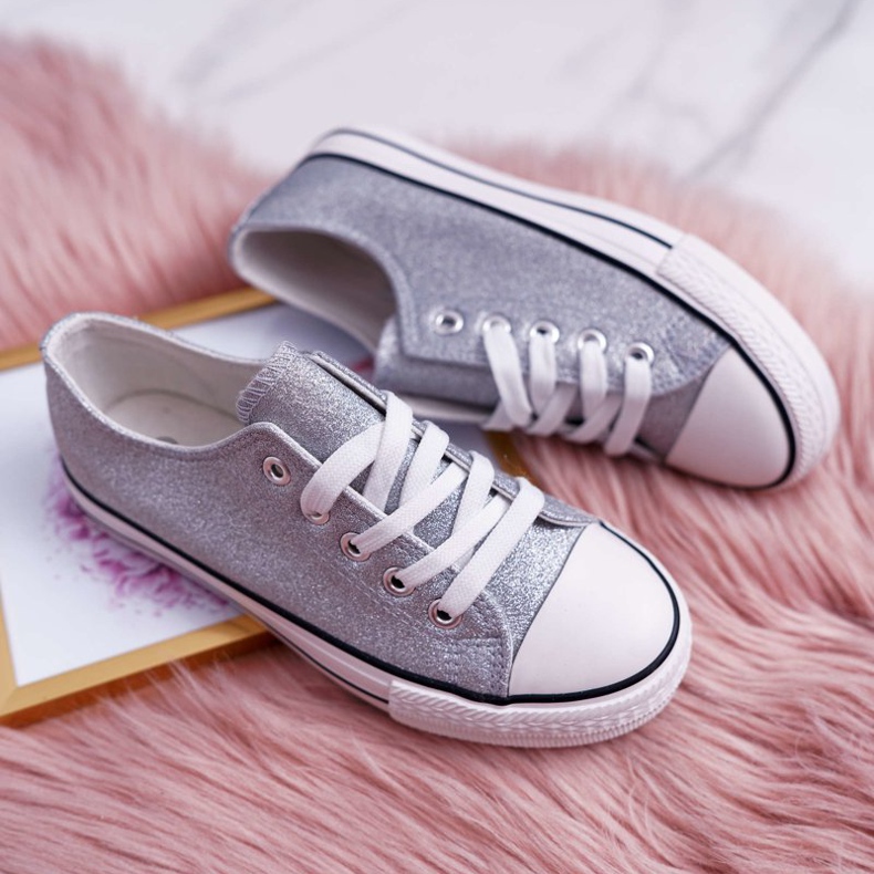 FRROCK Zapatillas deportivas para niños pequeños Brocade Silver Misty gris 2