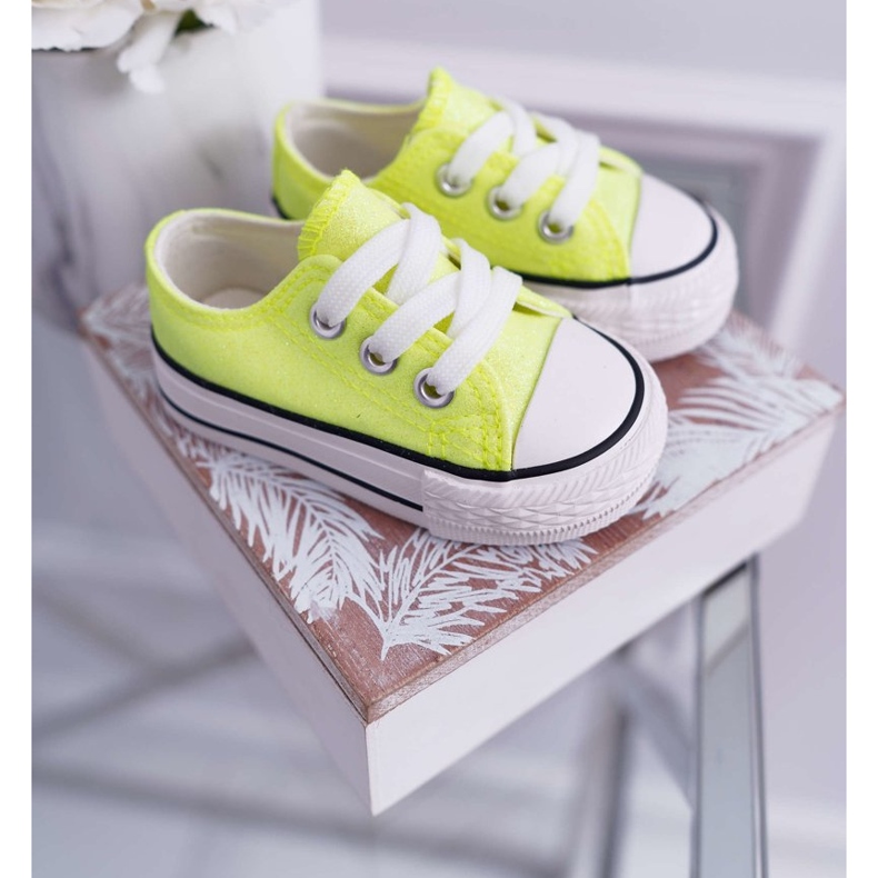 FRROCK Zapatillas para niños Brocade Lime Neon Misty amarillo 1