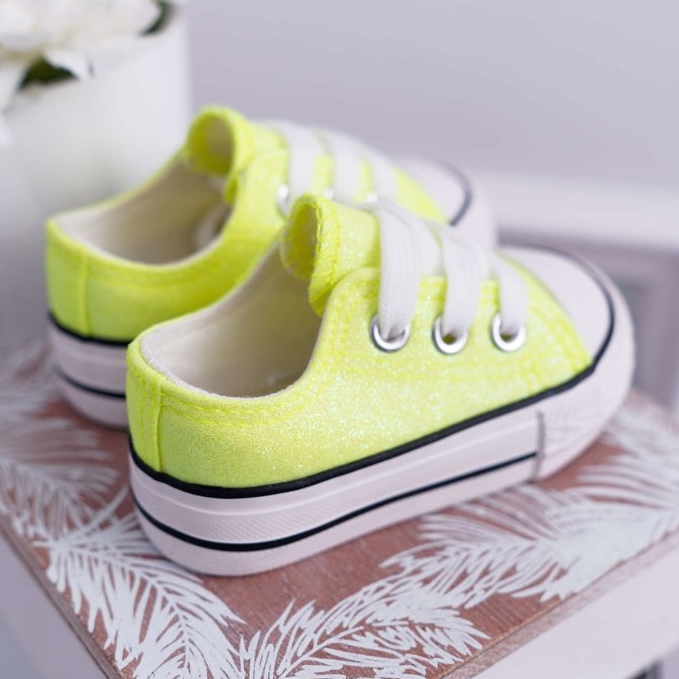FRROCK Zapatillas para niños Brocade Lime Neon Misty amarillo 2