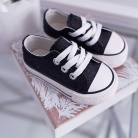 FRROCK Zapatillas de niños de brocado negro Misty 1