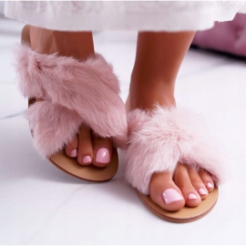 Pantuflas De Mujer Con Piel Lu Boo Pink Pimmer rosa 2
