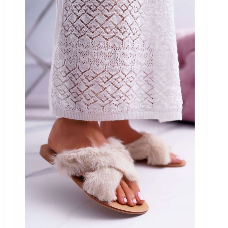 Pantuflas De Mujer Con Piel Lu Boo White Pimmer blanco 1