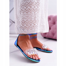 Sandalias Mujer Lu Boo Blue Crystals Madina azul 1