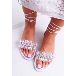 Sandalias Mujer Lu Boo Crystals Silver Madina gris 3