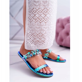 Pantuflas de Mujer Lu Boo Elegant With Cubic Zirconia Blue Elementary azul 3