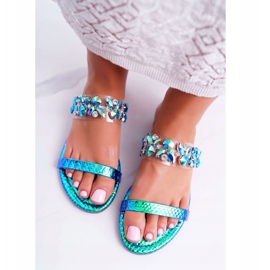 Pantuflas de Mujer Lu Boo Elegant With Cubic Zirconia Blue Elementary azul 5