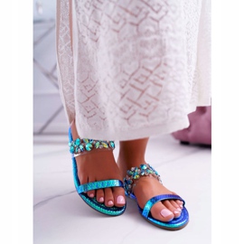 Pantuflas de Mujer Lu Boo Elegant With Cubic Zirconia Blue Elementary azul 4