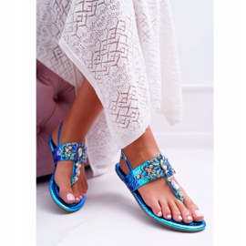 Sandalias Mujer Lu Boo Crystals Petrol Blue Sonne azul 1