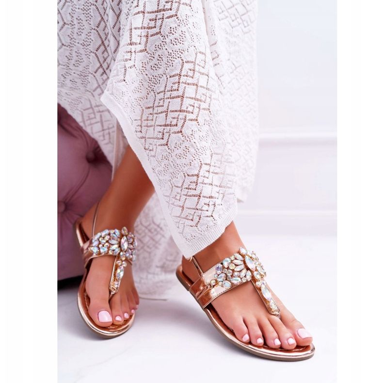 Sandalias Mujer Lu Boo Petrol Crystals Rose Gold Sonne rosa 1