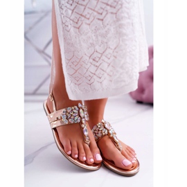 Sandalias Mujer Lu Boo Petrol Crystals Rose Gold Sonne rosado 3