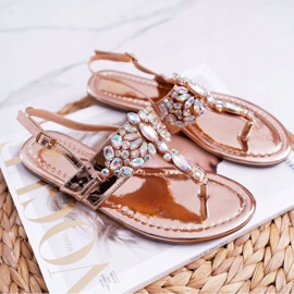 Sandalias Mujer Lu Boo Petrol Crystals Rose Gold Sonne rosado 5