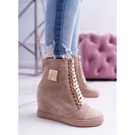 Zapatillas de Mujer Lu Boo Gold Chain Suede Beige Monica 3