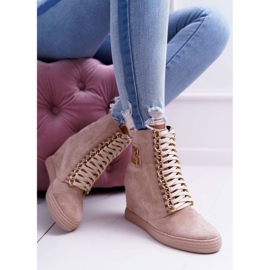 Zapatillas de Mujer Lu Boo Gold Chain Suede Beige Monica 5