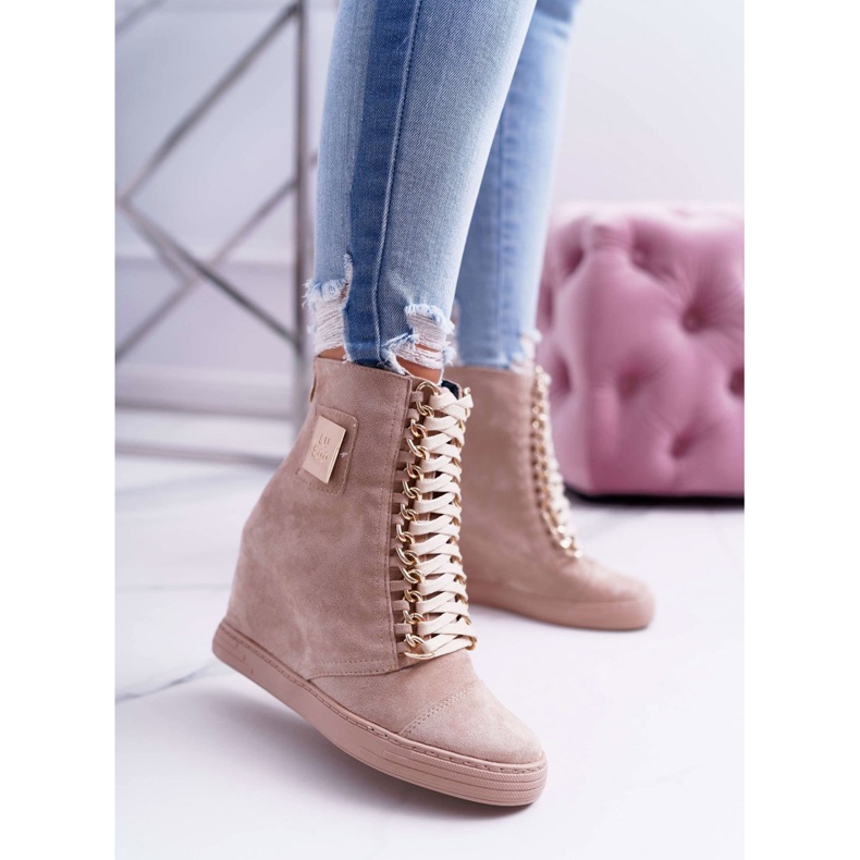 Zapatillas de Mujer Lu Boo Gold Chain Suede Beige Monica 1