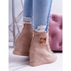 Zapatillas de Mujer Lu Boo Gold Chain Suede Beige Monica 4