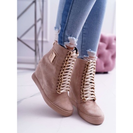 Zapatillas de Mujer Lu Boo Gold Chain Suede Beige Monica 2