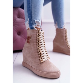 Zapatillas de Mujer Lu Boo Gold Chain Suede Beige Monica 6