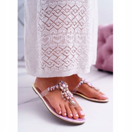 Pantuflas de Mujer Lu Boo Chanclas Cristales Rosa Conathe rosado 3
