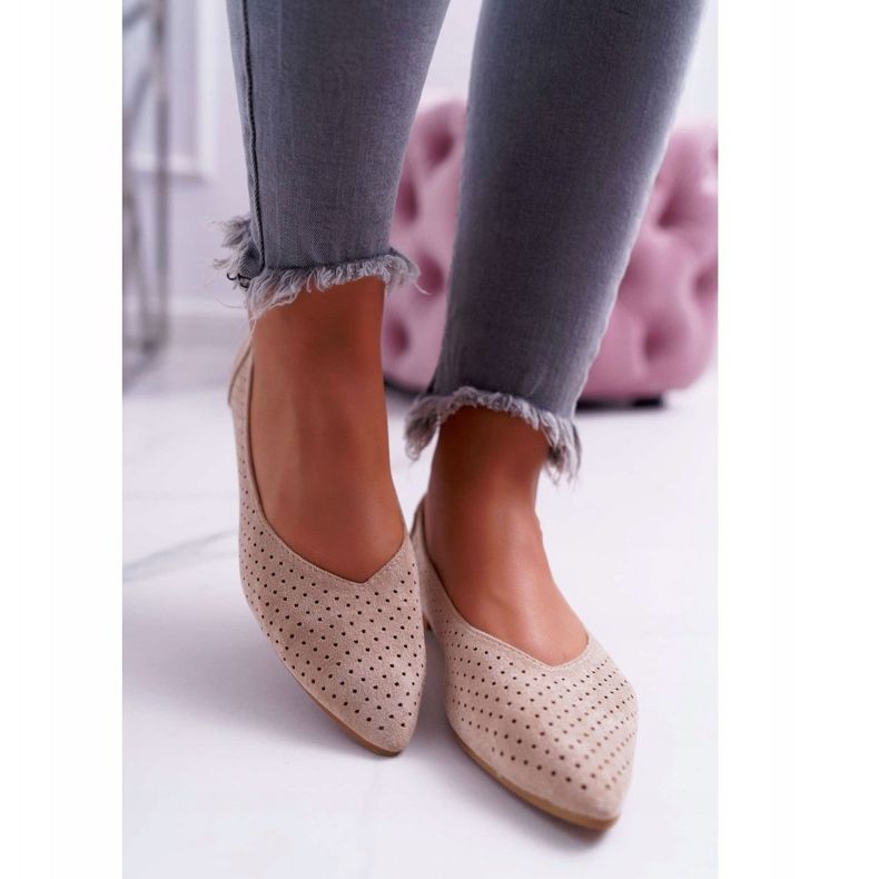 Bailarinas De Mujer Lu Boo Calado Beige Postre 2 Bailarinas De Mujer Lu Boo Calado Beige Postre 2