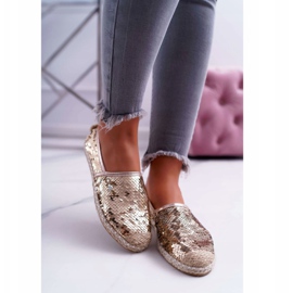 Alpargatas de Mujer Lu Boo Gold Sequins Destino dorado 2