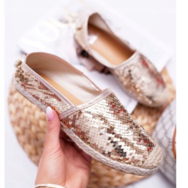 Alpargatas de Mujer Lu Boo Gold Sequins Destino dorado 7