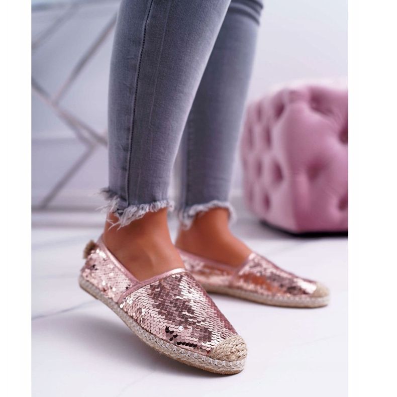 Alpargatas de Mujer Lu Boo Pink Sequins Destino rosa 1