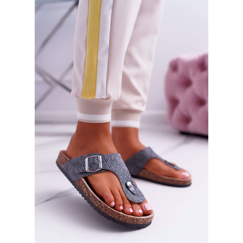 EVE Pantuflas de Mujer Chanclas Baisan gris oscuro 2