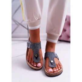 EVE Pantuflas de Mujer Chanclas Baisan gris oscuro 3