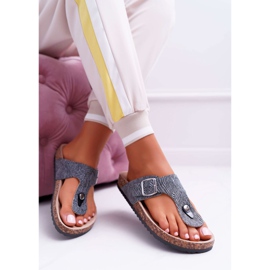 EVE Pantuflas de Mujer Chanclas Baisan gris oscuro 5
