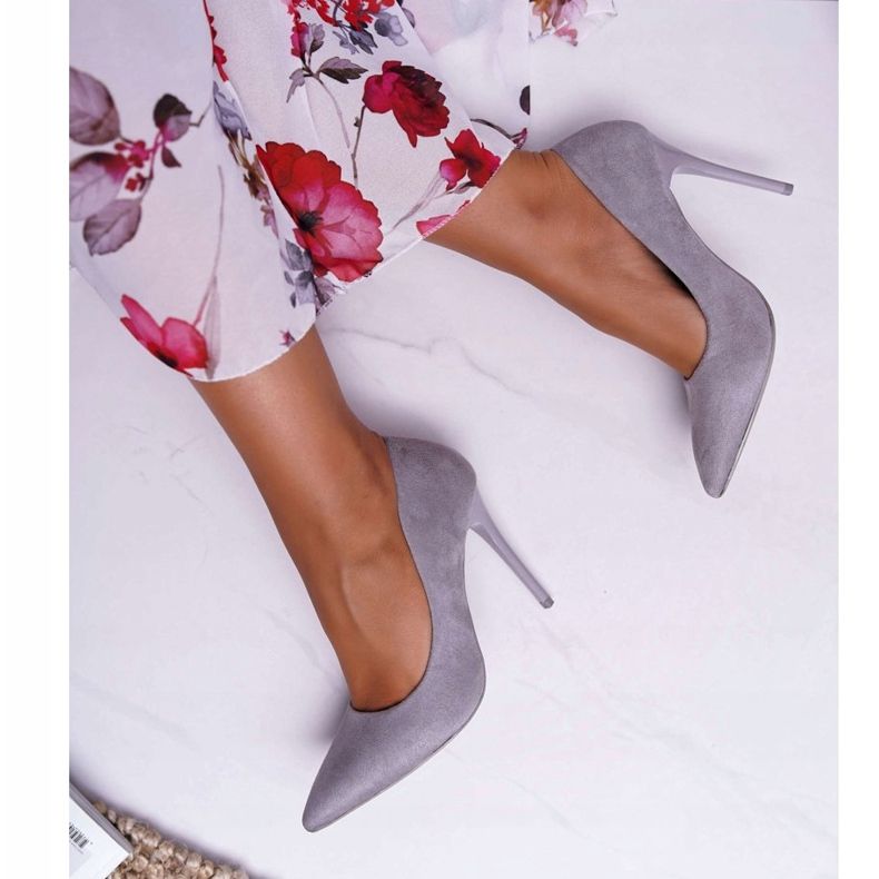 PS1 Stilettos Yanna de ante gris para mujer 2