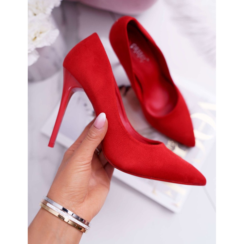 SEA Stilettos Yanna de ante rojo para mujer 1