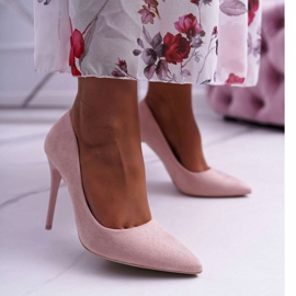 SEA Stilettos Yanna de ante rosa para mujer rosado 3