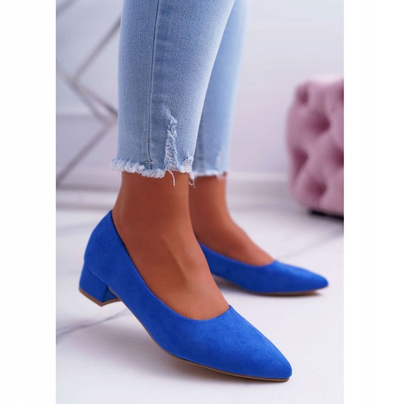 PS1 Zapatos De Salón Clásicos Para Mujer Ante Azul Rheya 2