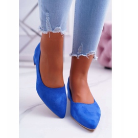 PS1 Zapatos De Salón Clásicos Para Mujer Ante Azul Rheya 3