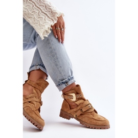 Botas Lu Boo Suede Cut Out Camel Rock Girl marrón 3