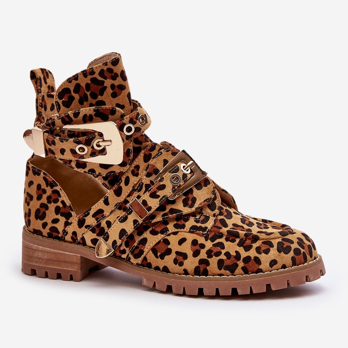 Botas de ante Lu Boo con recortes Leopard Rock Girl marrón 1