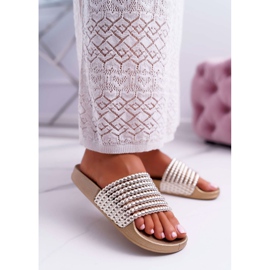 Pantuflas de Mujer con Elavi Dorado con Cuentas 3