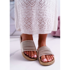 Pantuflas de Mujer con Elavi Dorado con Cuentas 4