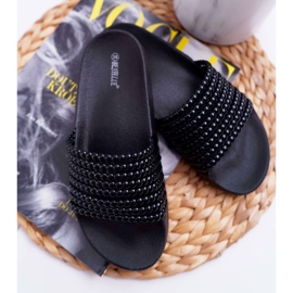 Pantuflas de Mujer con Elavi Negro con Cuentas 1 Pantuflas de Mujer con Elavi Negro con Cuentas 1