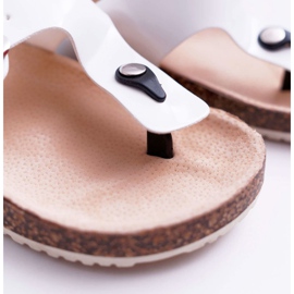 SEA Pantuflas De Mujer Chanclas En Paleta Blanca Lacada Negra blanco 6