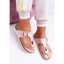 SEA Pantuflas De Mujer Chanclas Sobre Corchos, Paleta Rosa Lacada rosado 2