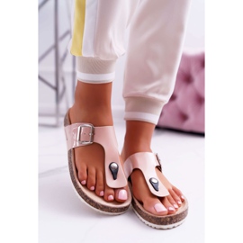 SEA Pantuflas De Mujer Chanclas Sobre Corchos, Paleta Rosa Lacada rosado 4